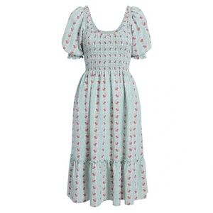 Hill House Louisa Nap Dress - Trailing Vine Multi Crepe - Size Small